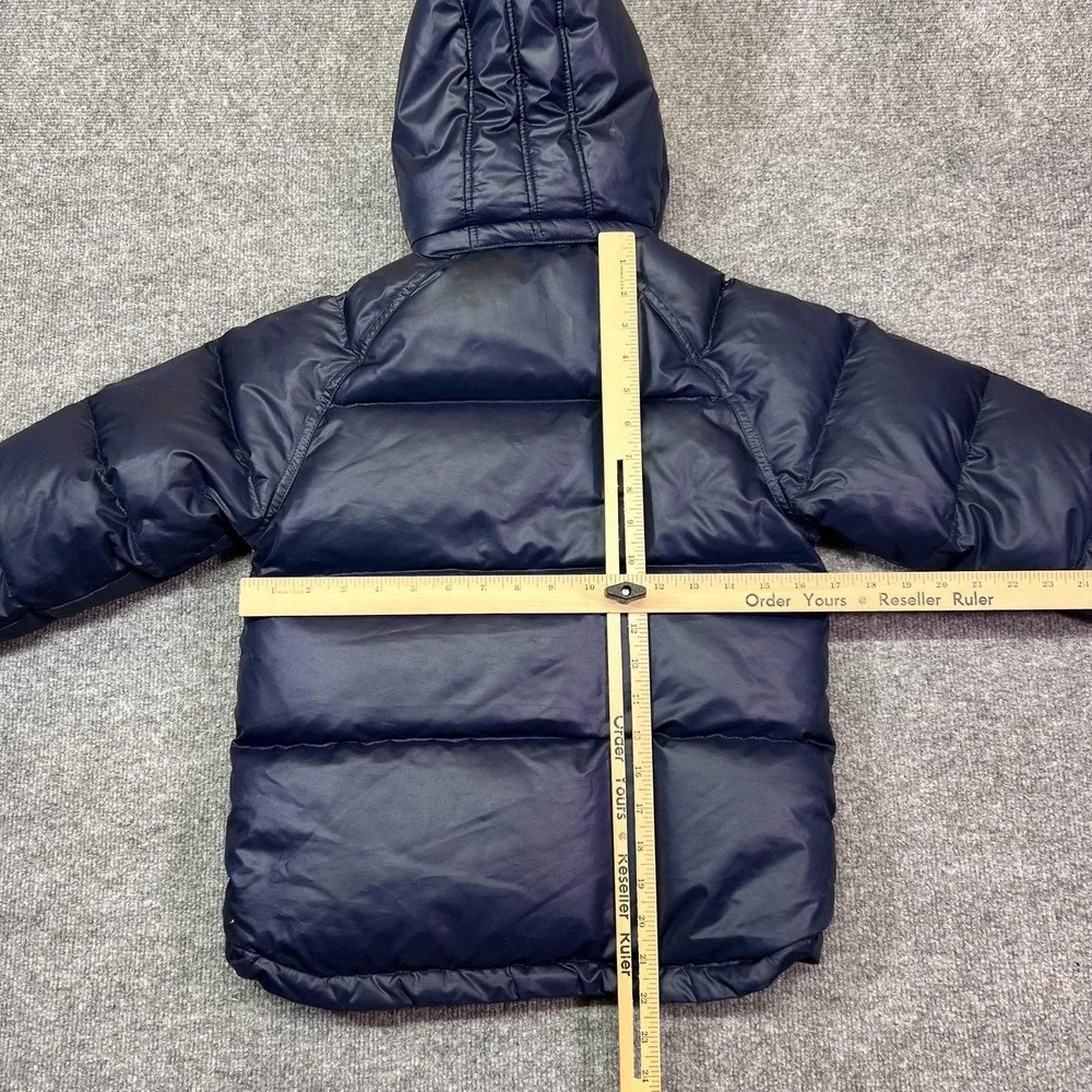 Gap Down Puffer Jacket Kids S (6-7) Blue Hooded Fleece Lined Winter Type G86